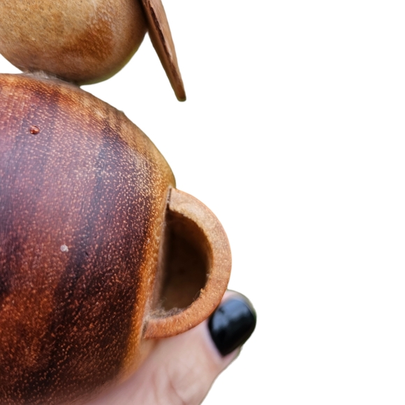 Vintage Wood Elephant Tooth Pick Holder 3" x 4" - Picture 9 of 9